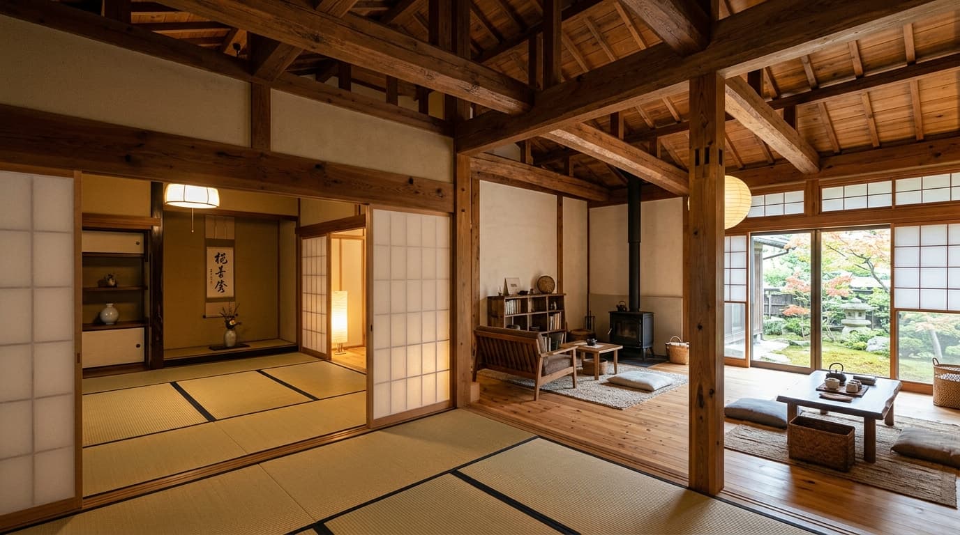 木の建具と畳が調和する空間(イメージ写真)